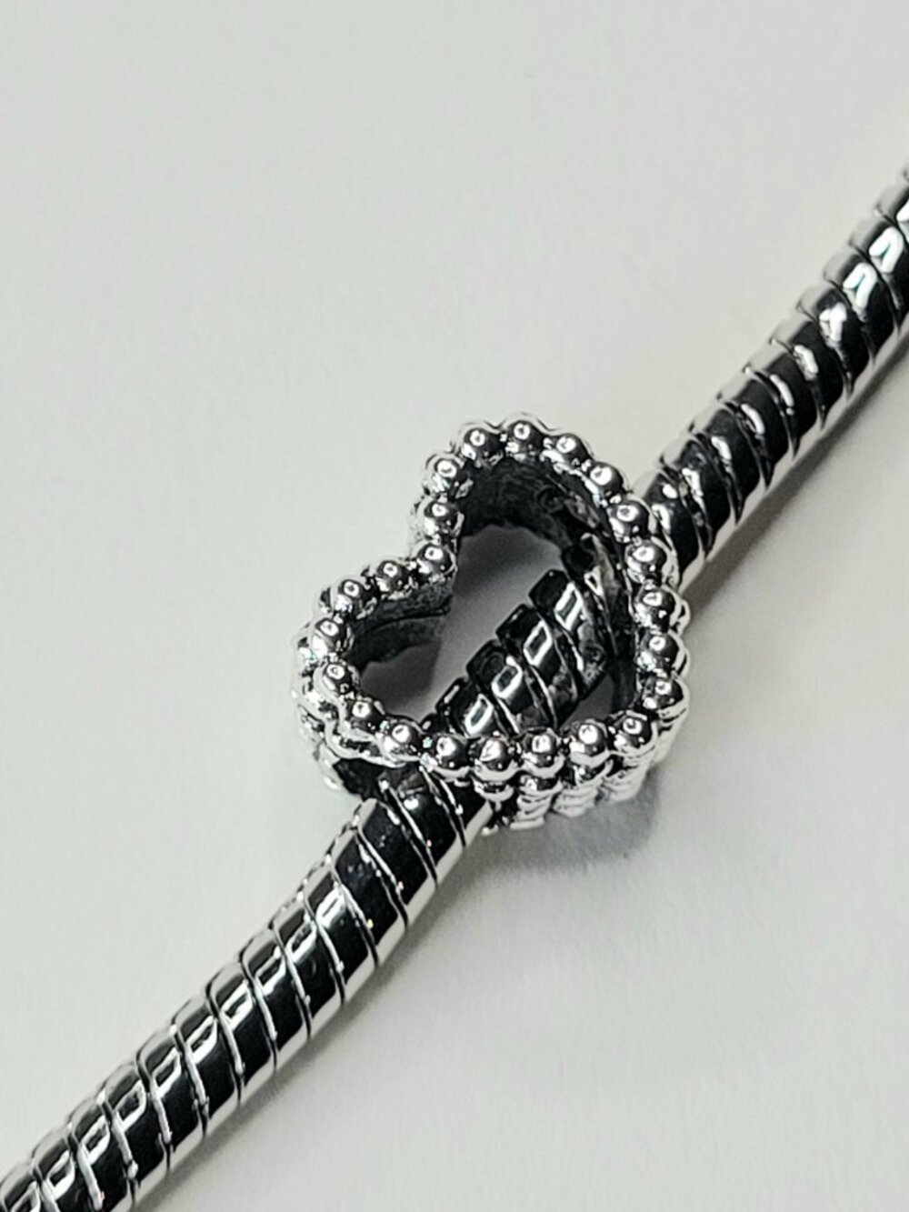 NWT! For Pandora Charm Bracelets Antique Silver Color Hollow Heart Charm Bead